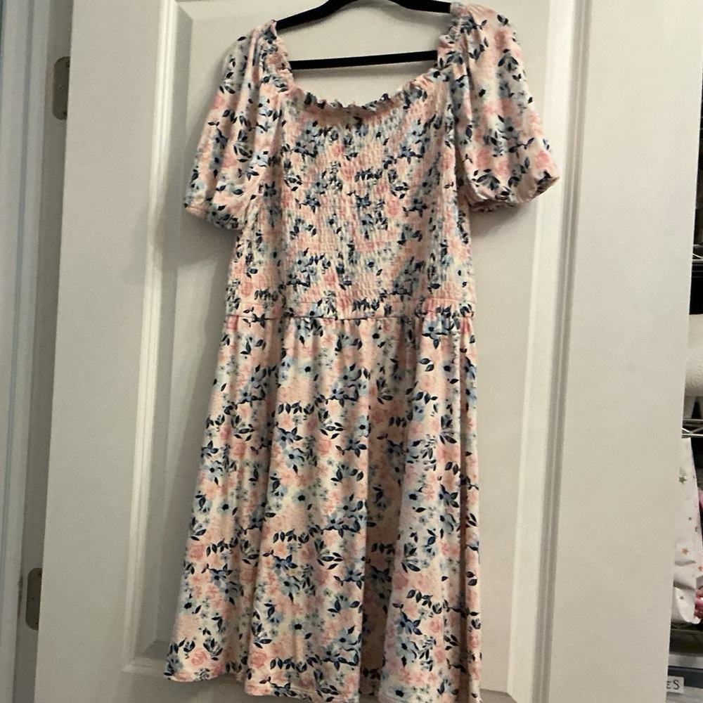 Floral Pink and Blue Dress